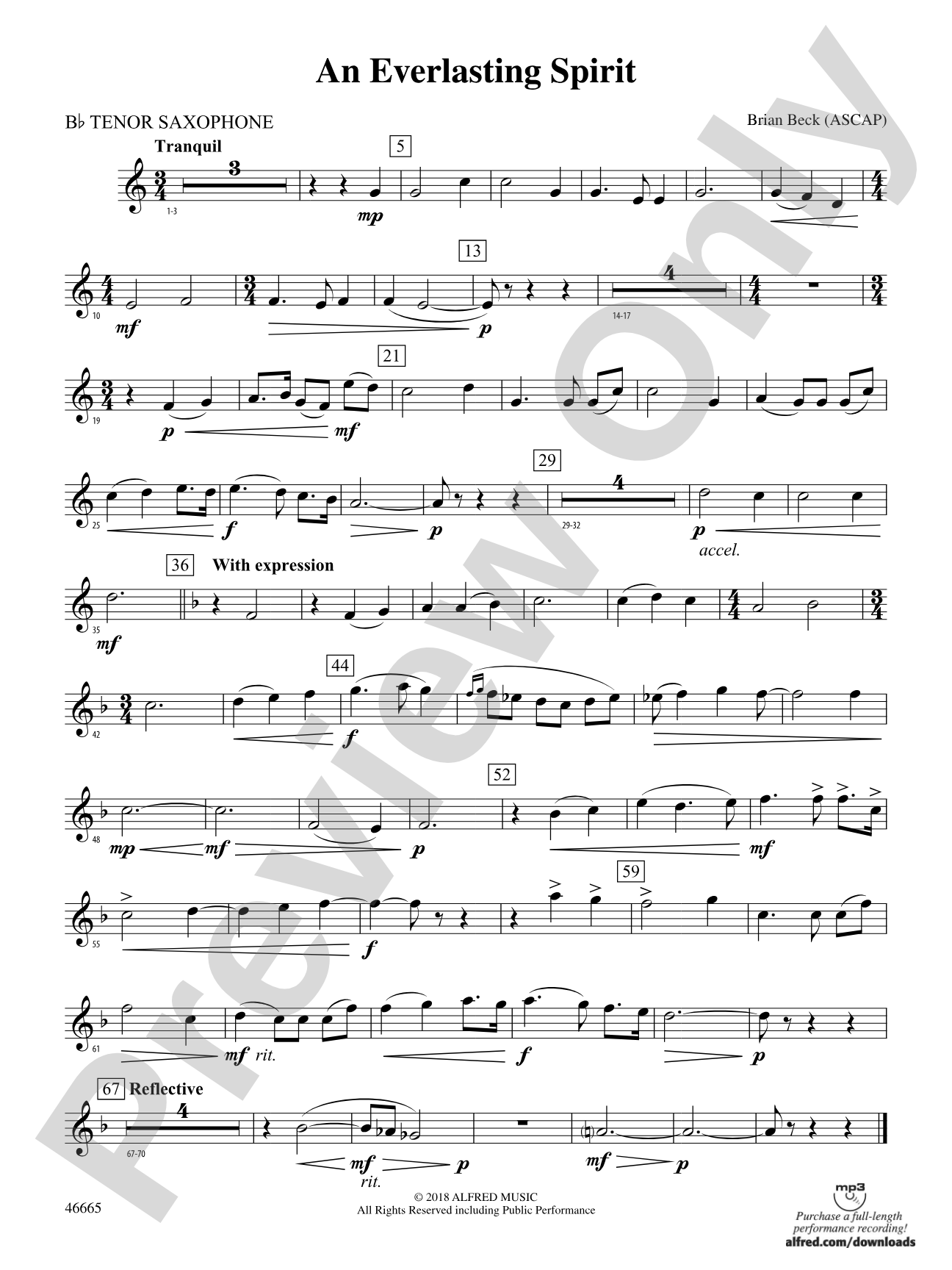 An Everlasting Spirit: B-flat Tenor Saxophone