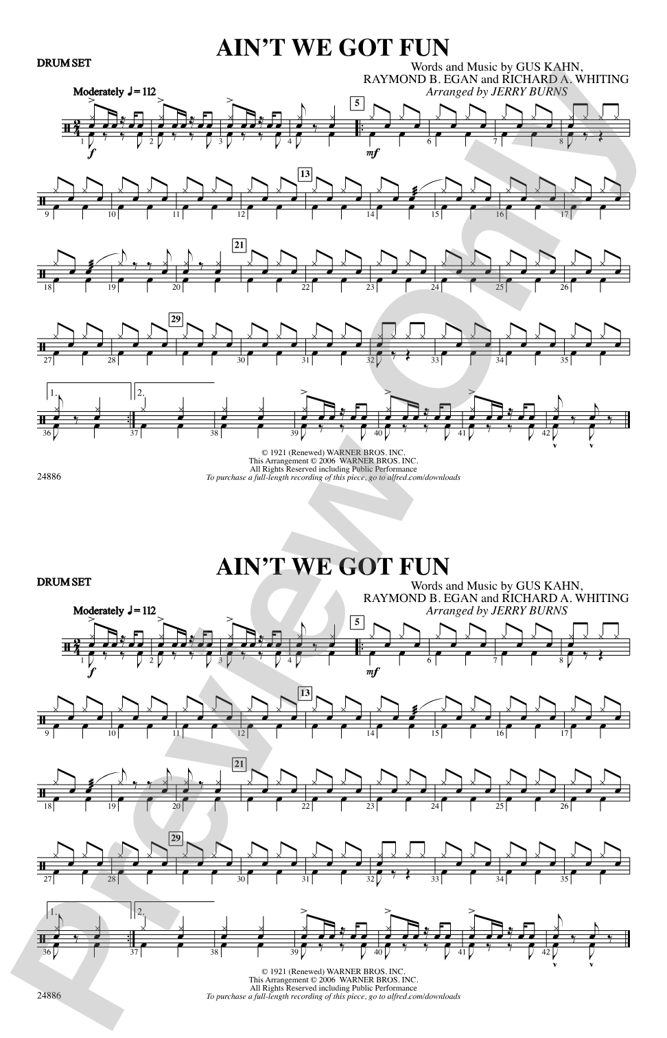 Ain't We Got Fun: Drumset