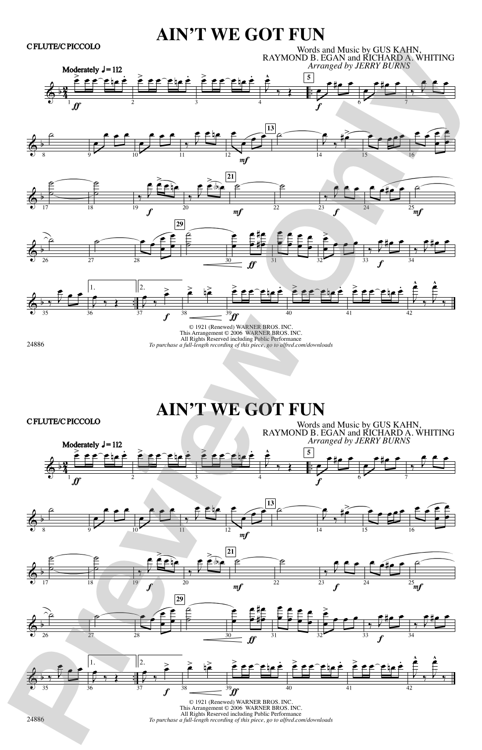 Ain't We Got Fun: Flute