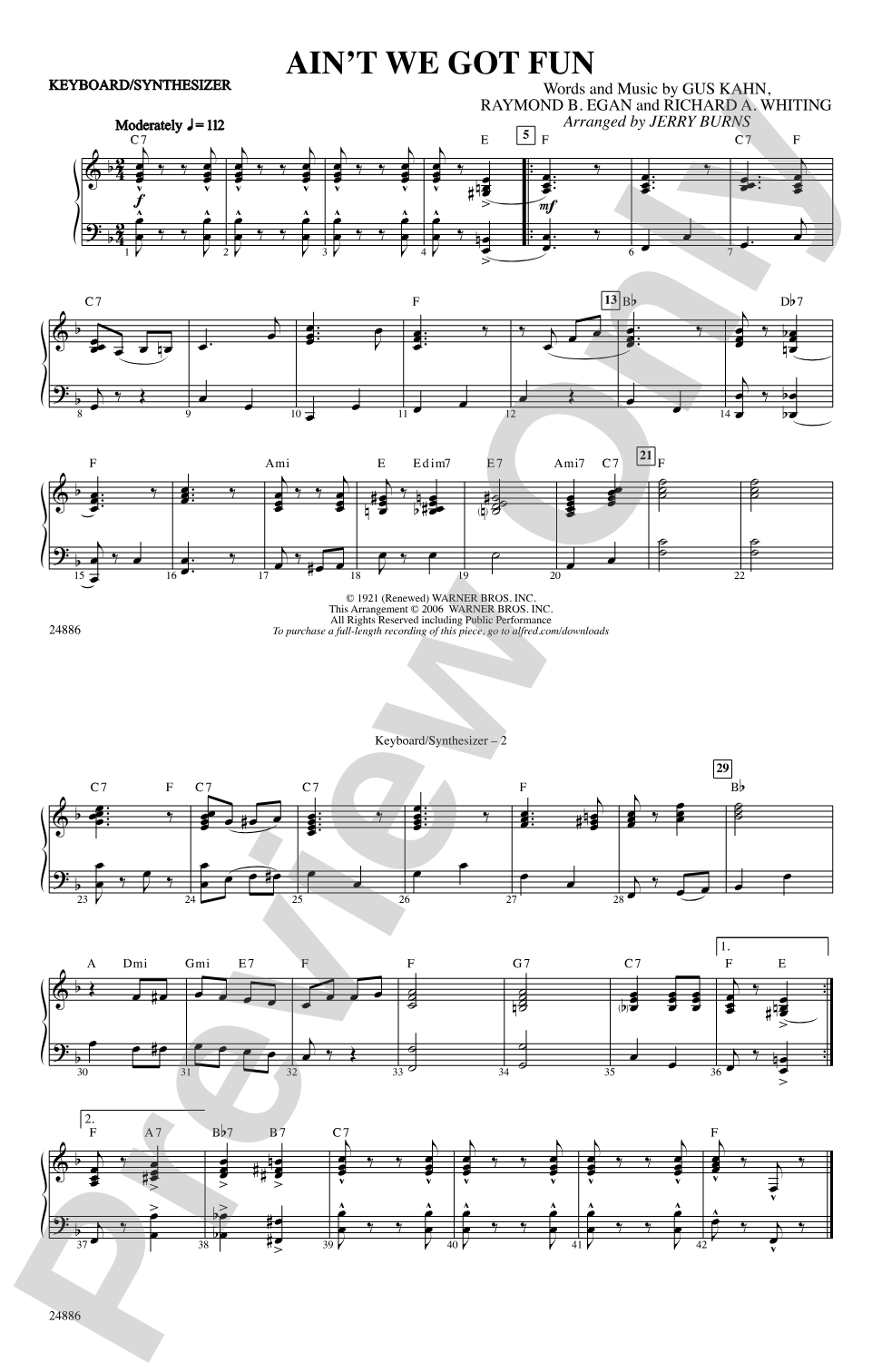 Ain't We Got Fun: Keyboard/Synthesizer