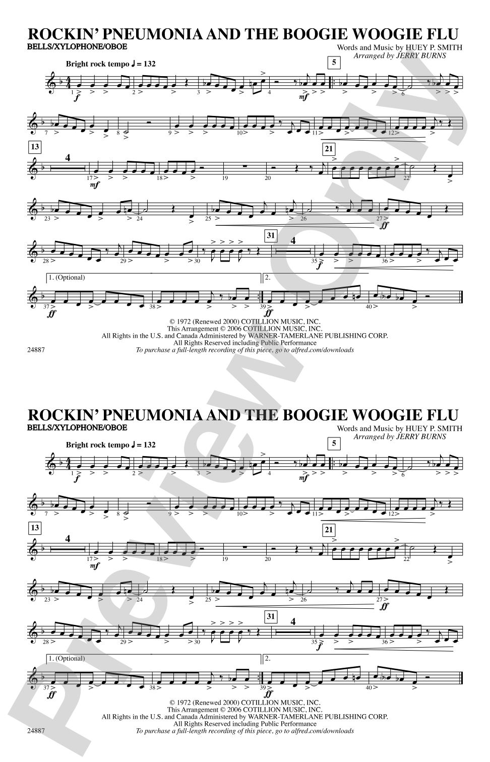 Rockin' Pneumonia and the Boogie Woogie Flu: Bells/Xylophone/Oboe