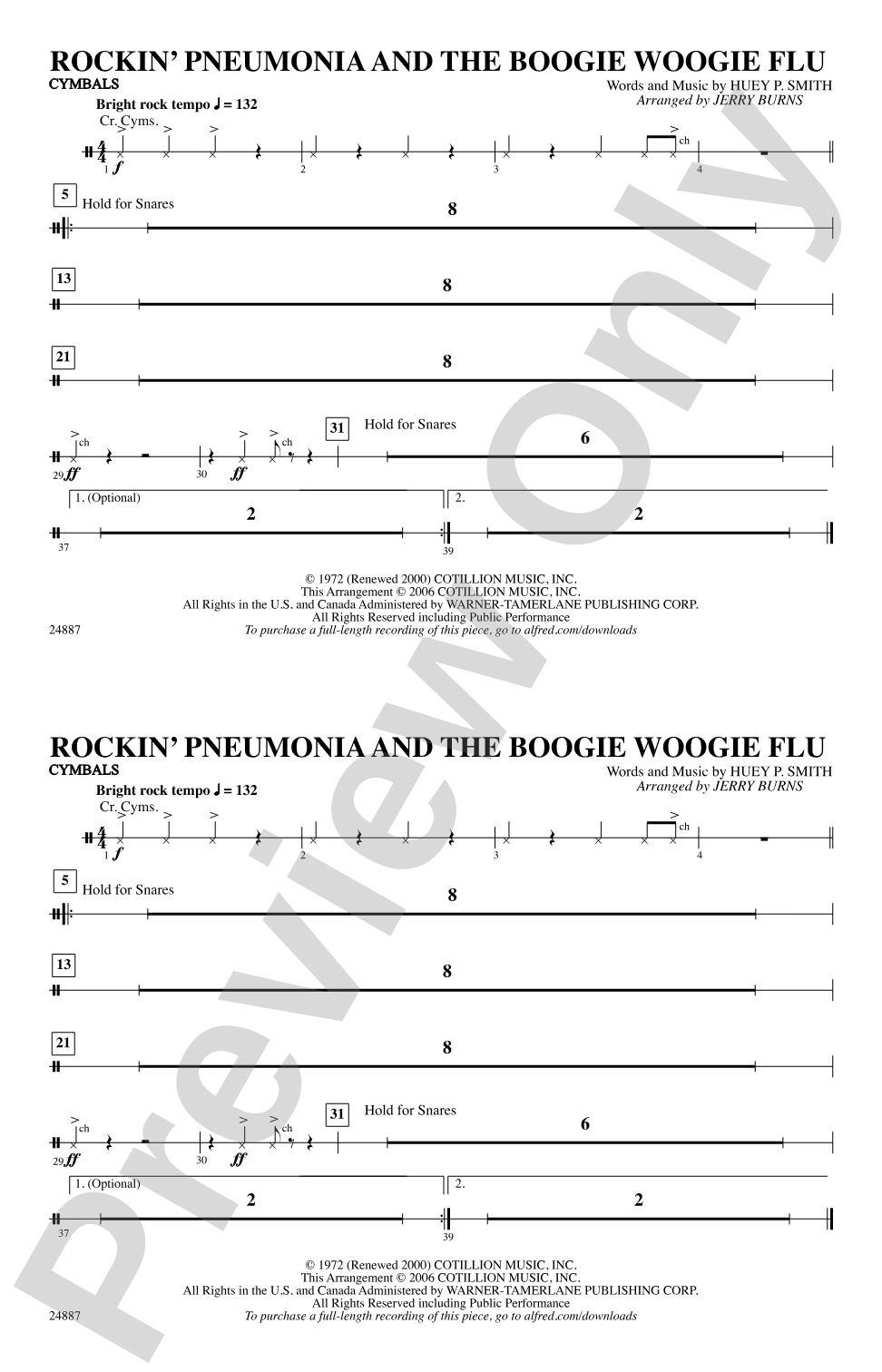 Rockin' Pneumonia and the Boogie Woogie Flu: Cymbals