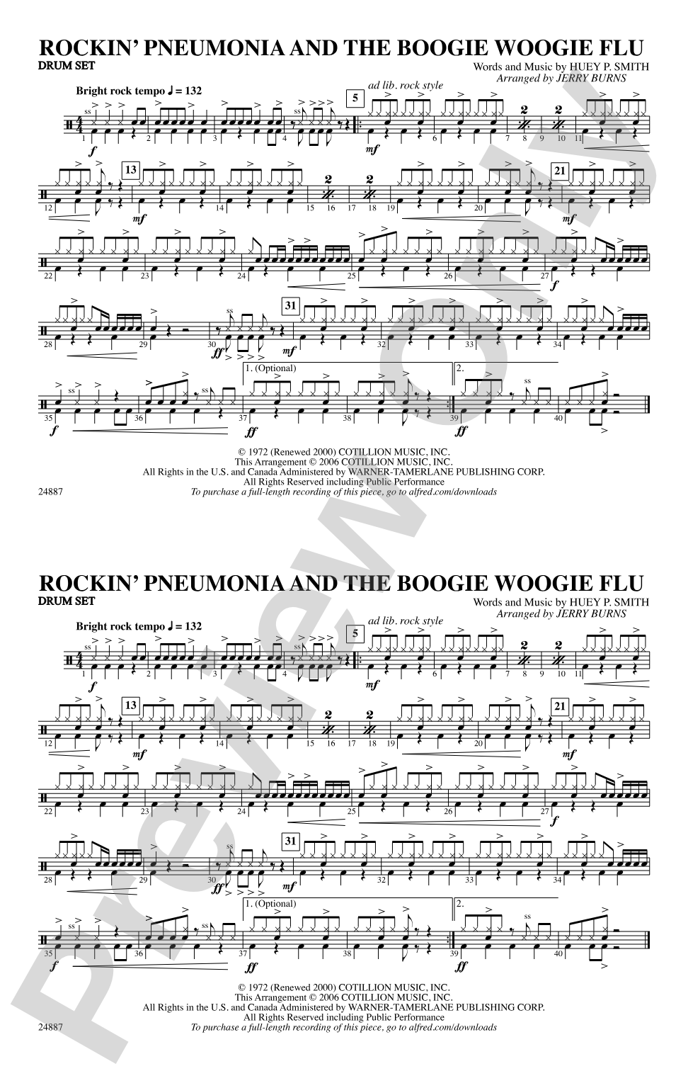Rockin' Pneumonia and the Boogie Woogie Flu: Drumset