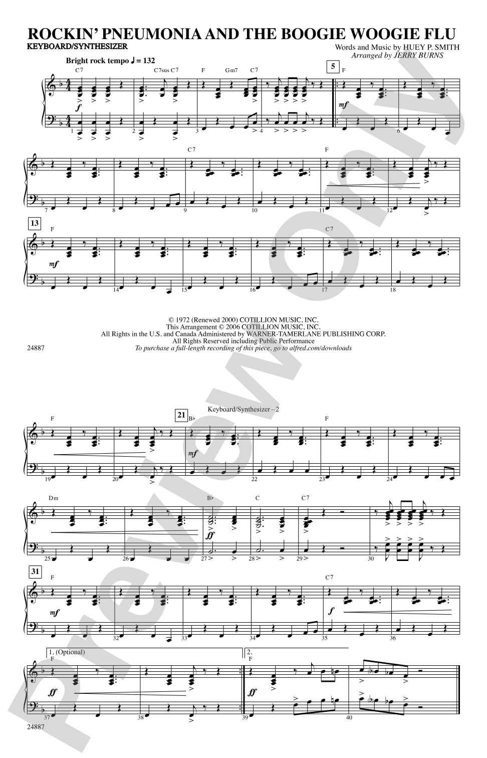 Rockin' Pneumonia and the Boogie Woogie Flu: Keyboard/Synthesizer