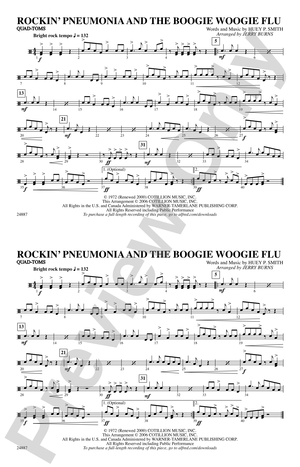 Rockin' Pneumonia and the Boogie Woogie Flu: Quad-Toms