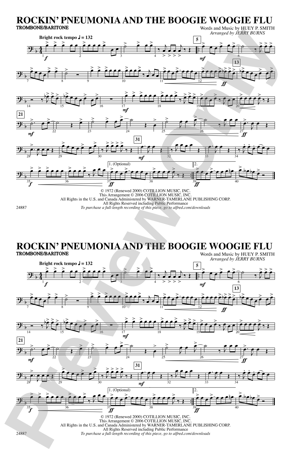 Rockin' Pneumonia and the Boogie Woogie Flu: 1st Trombone