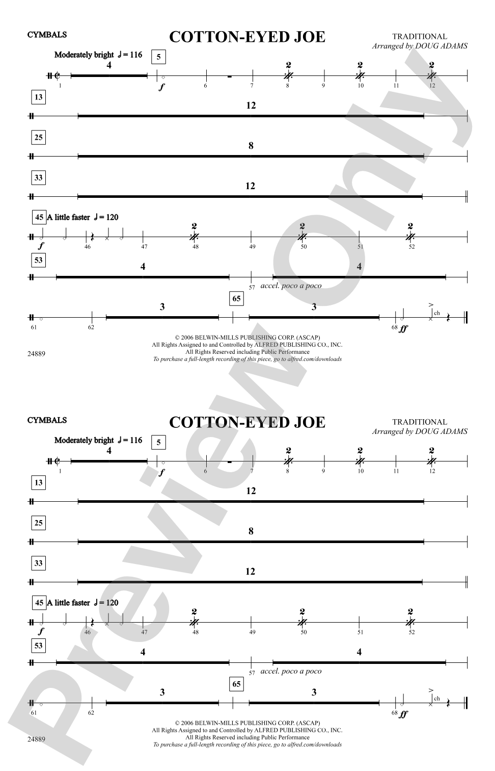 Cotton-Eyed Joe: Cymbals