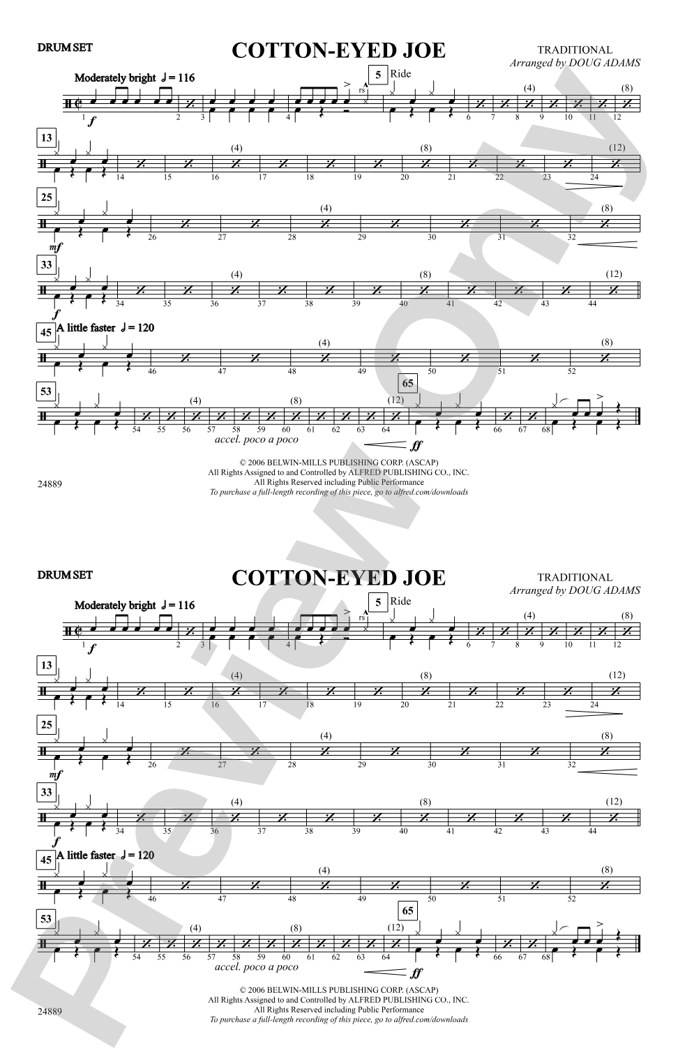 Cotton-Eyed Joe: Drumset