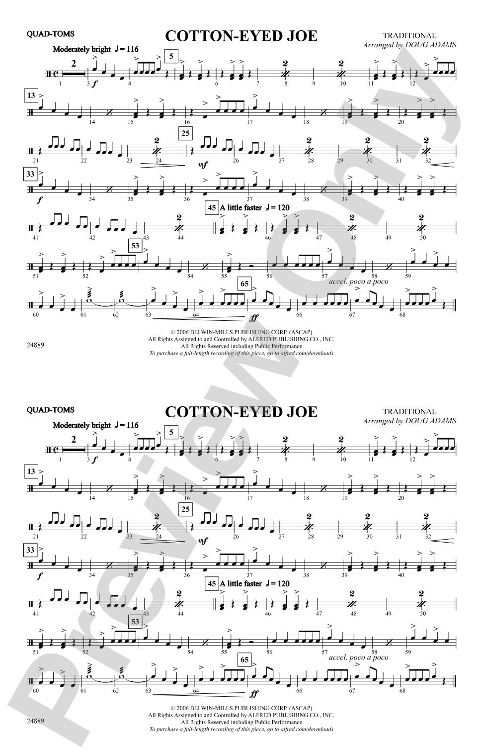 Cotton-Eyed Joe: Quad-Toms