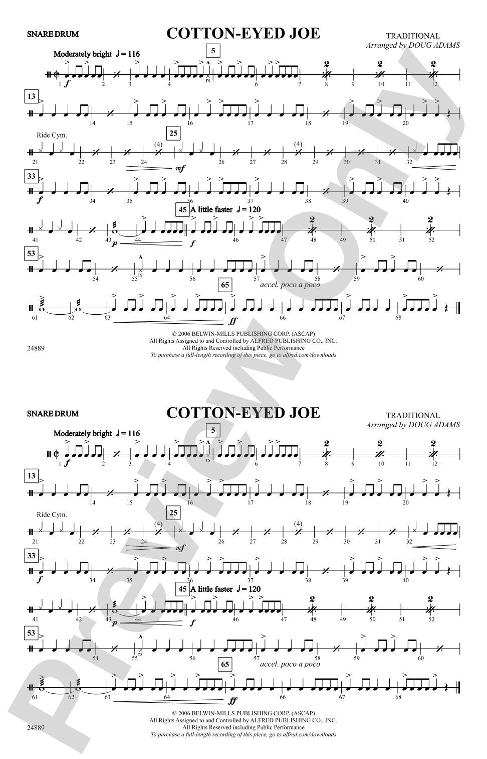 Cotton-Eyed Joe: Snare Drum