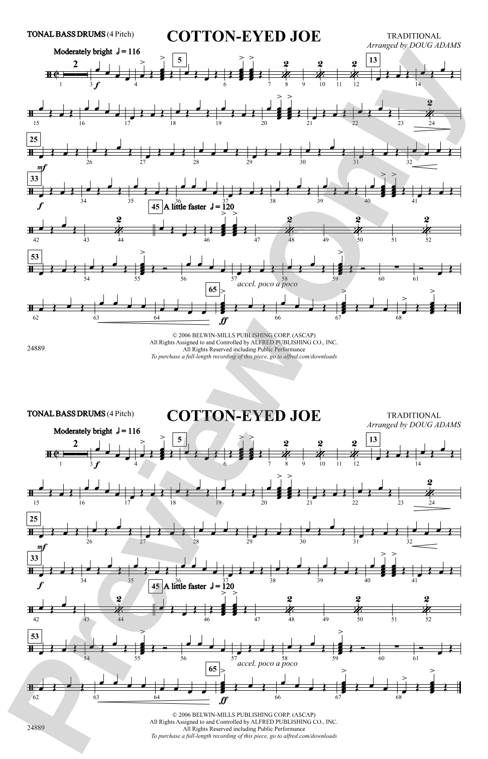 Cotton-Eyed Joe: Tonal Bass Drum