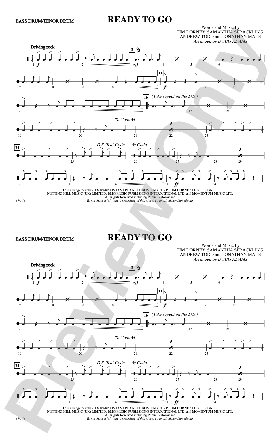 Ready to Go: Bass Drum/Tenor Drum