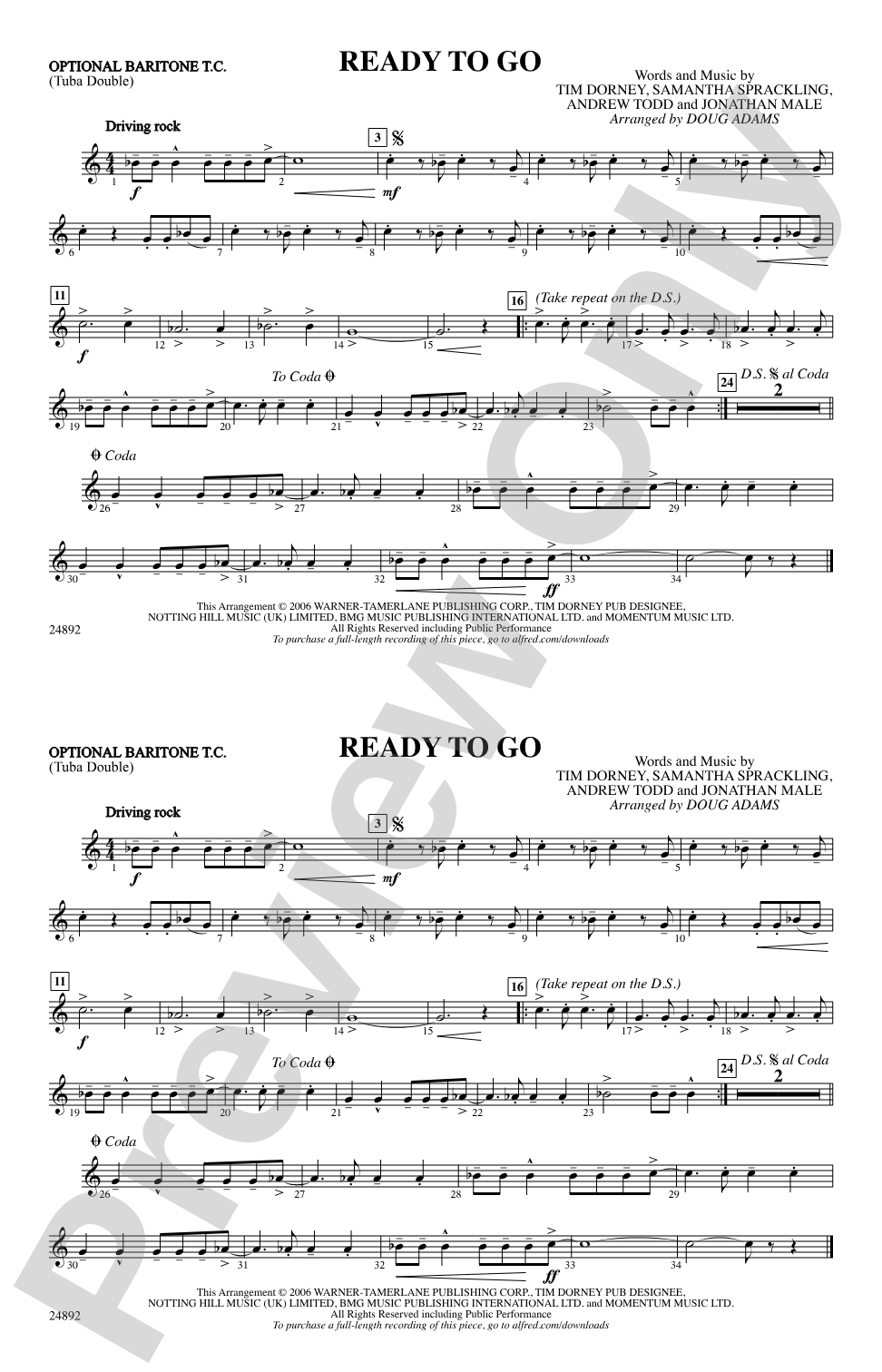 Ready to Go: Optional Baritone T.C. (Tuba Double)