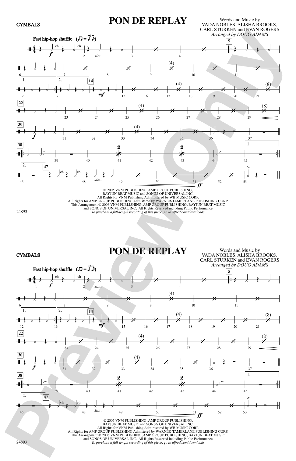 Pon de Replay: Cymbals