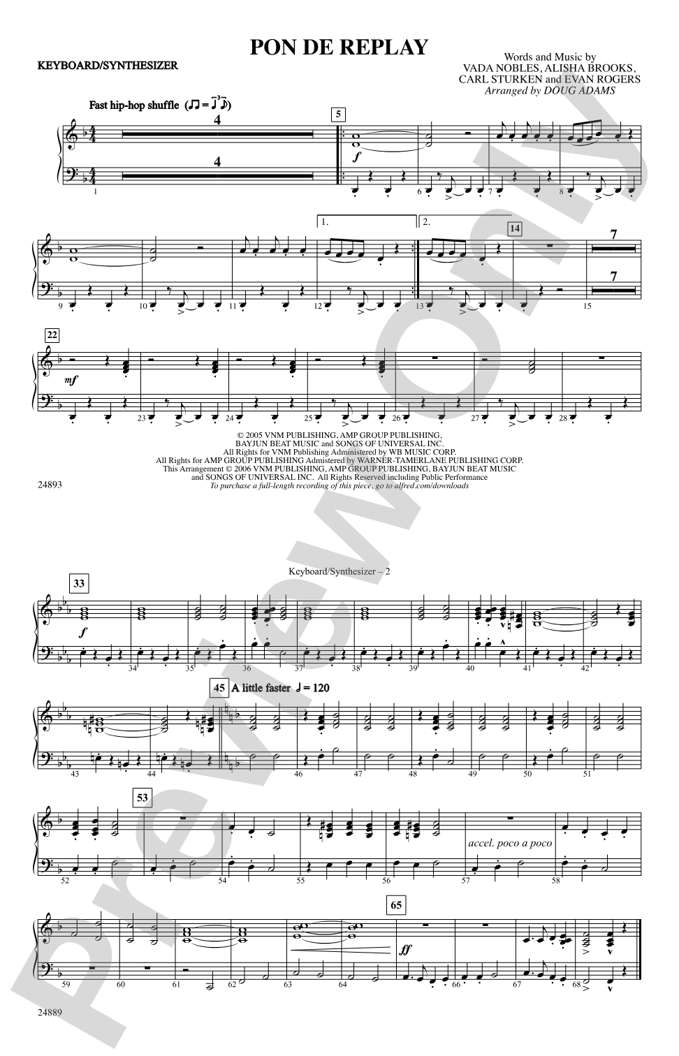Pon de Replay: Keyboard/Synthesizer