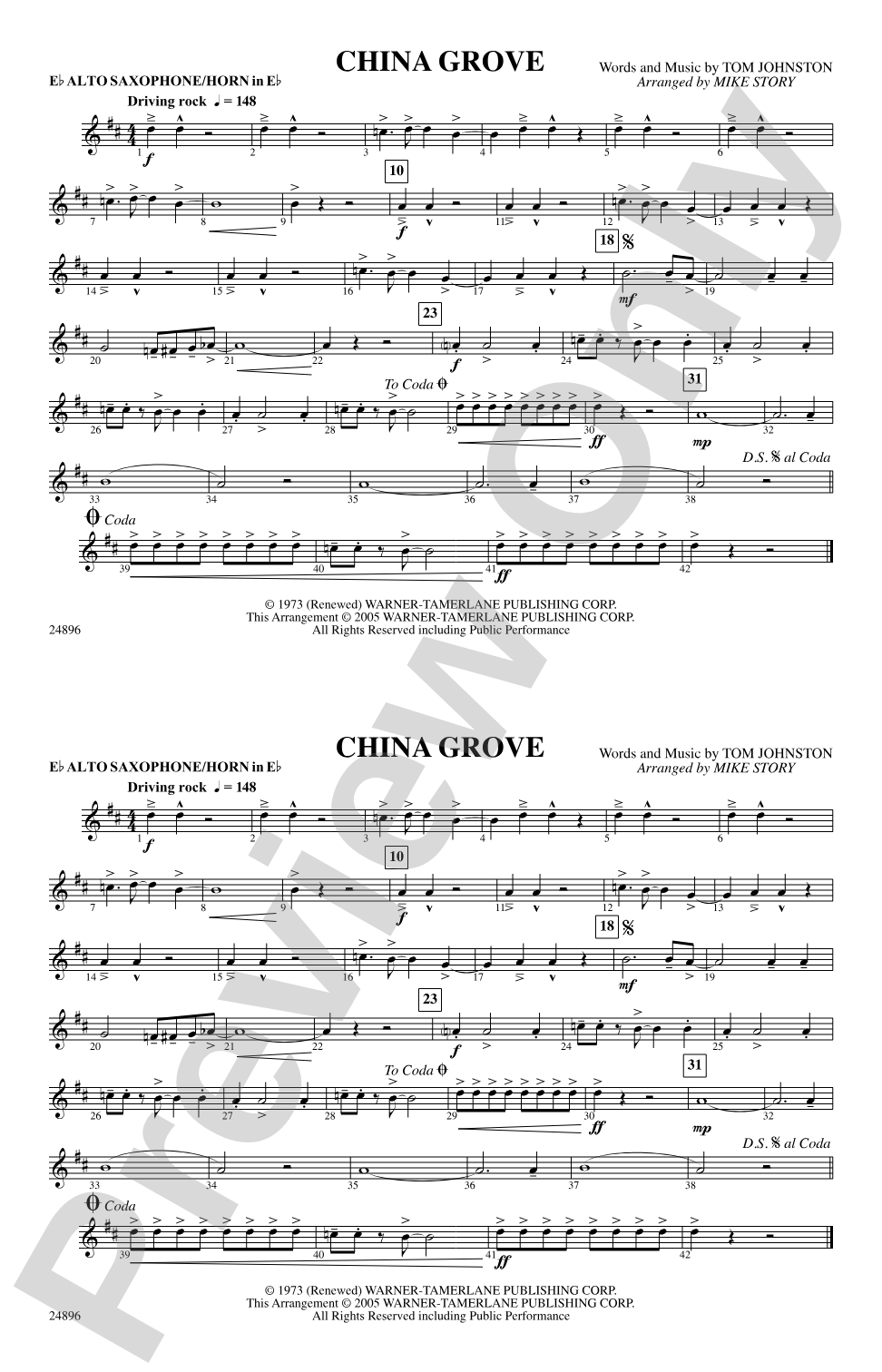 China Grove: E-flat Alto Saxophone