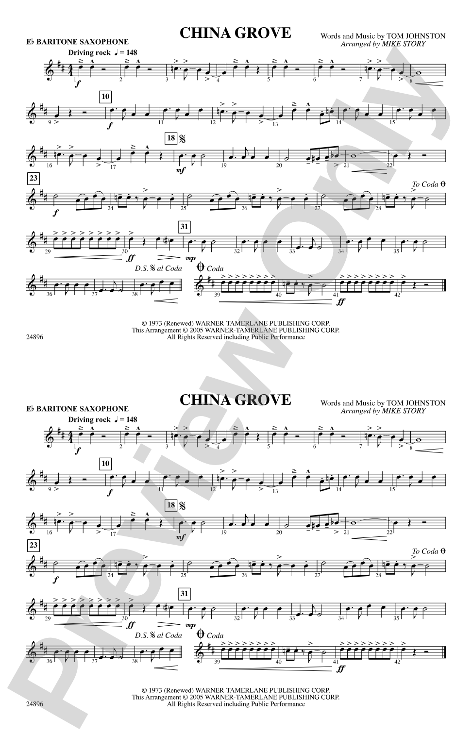 China Grove: E-flat Baritone Saxophone