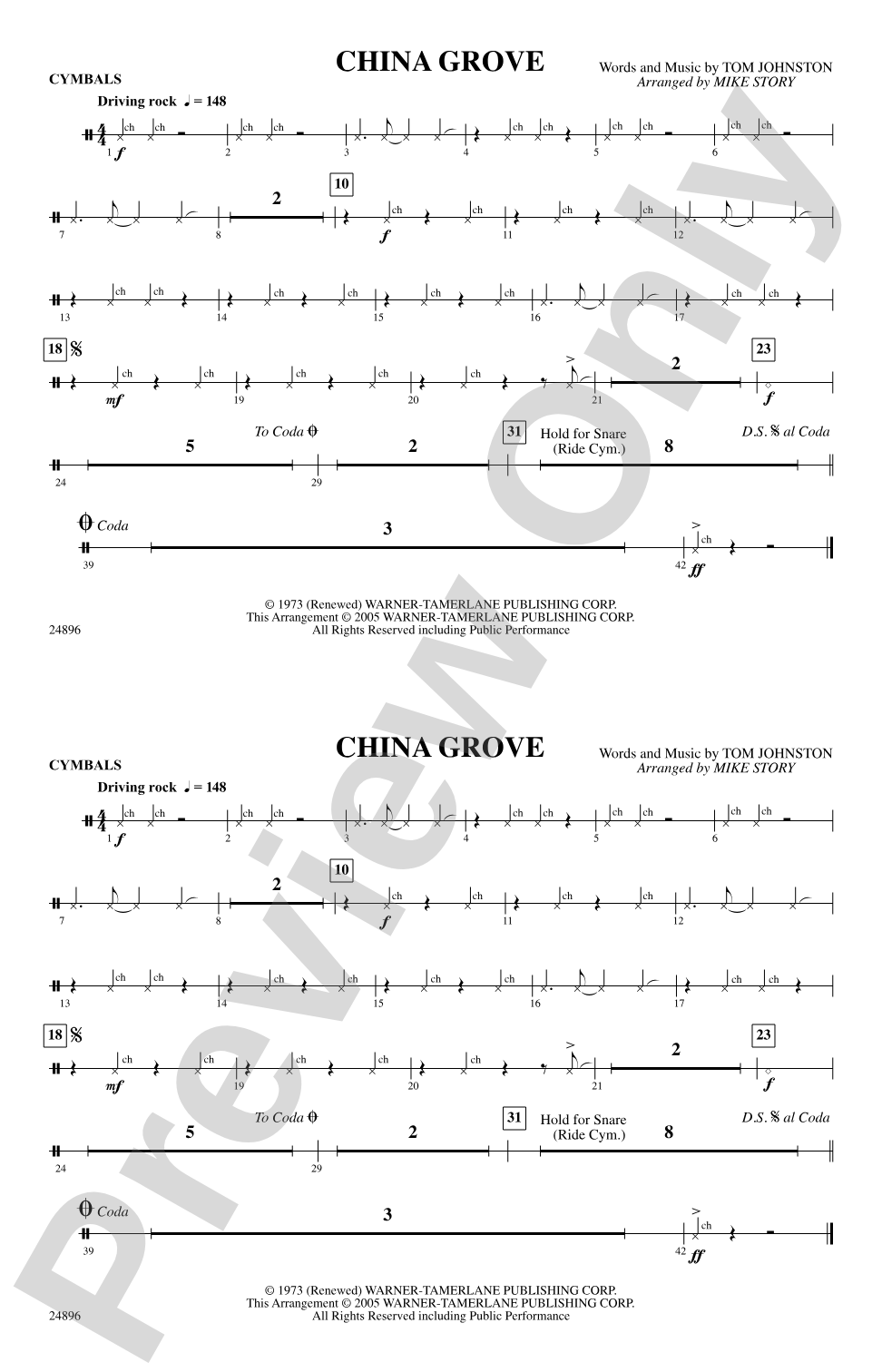 China Grove: Cymbals