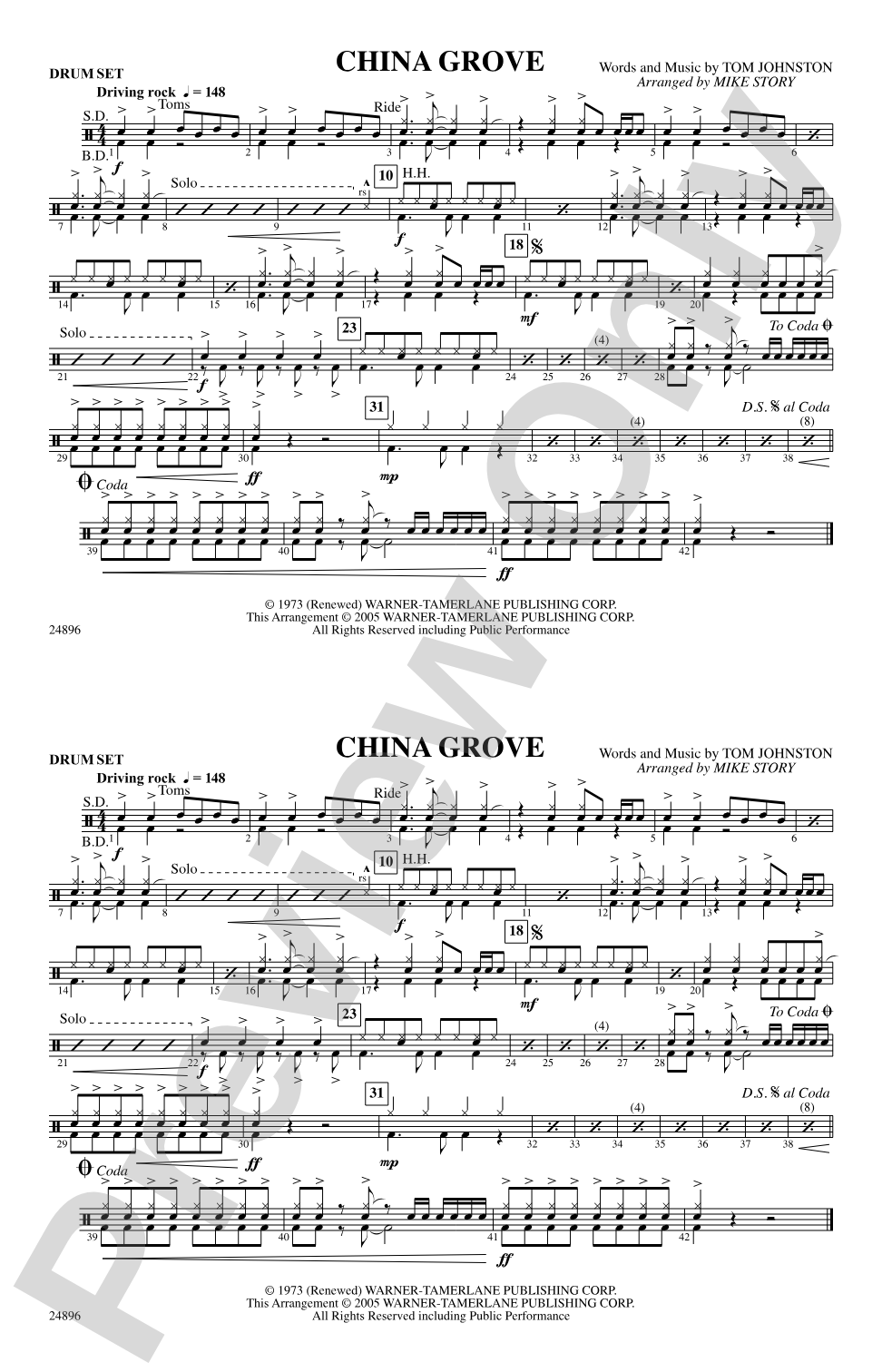 China Grove: Drumset