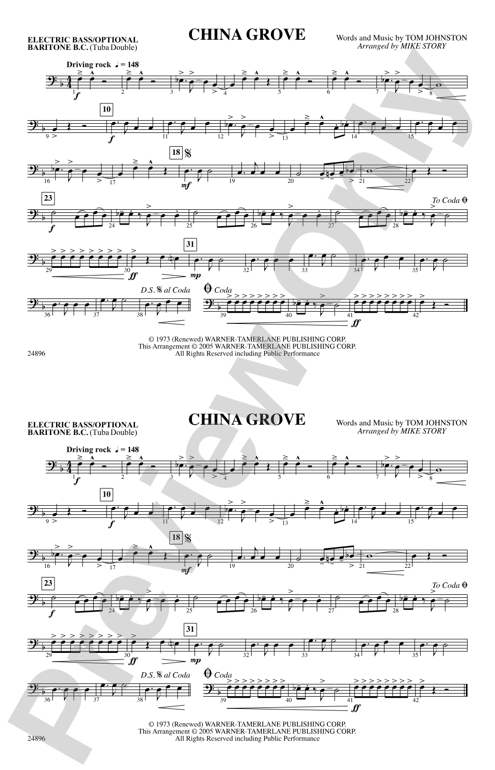 China Grove: Electric Bass