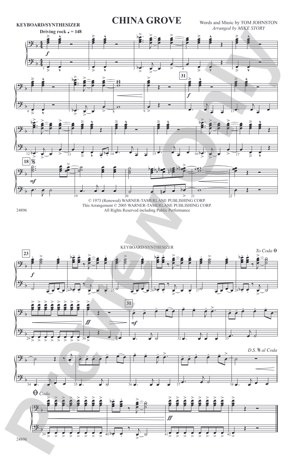 China Grove: Keyboard/Synthesizer