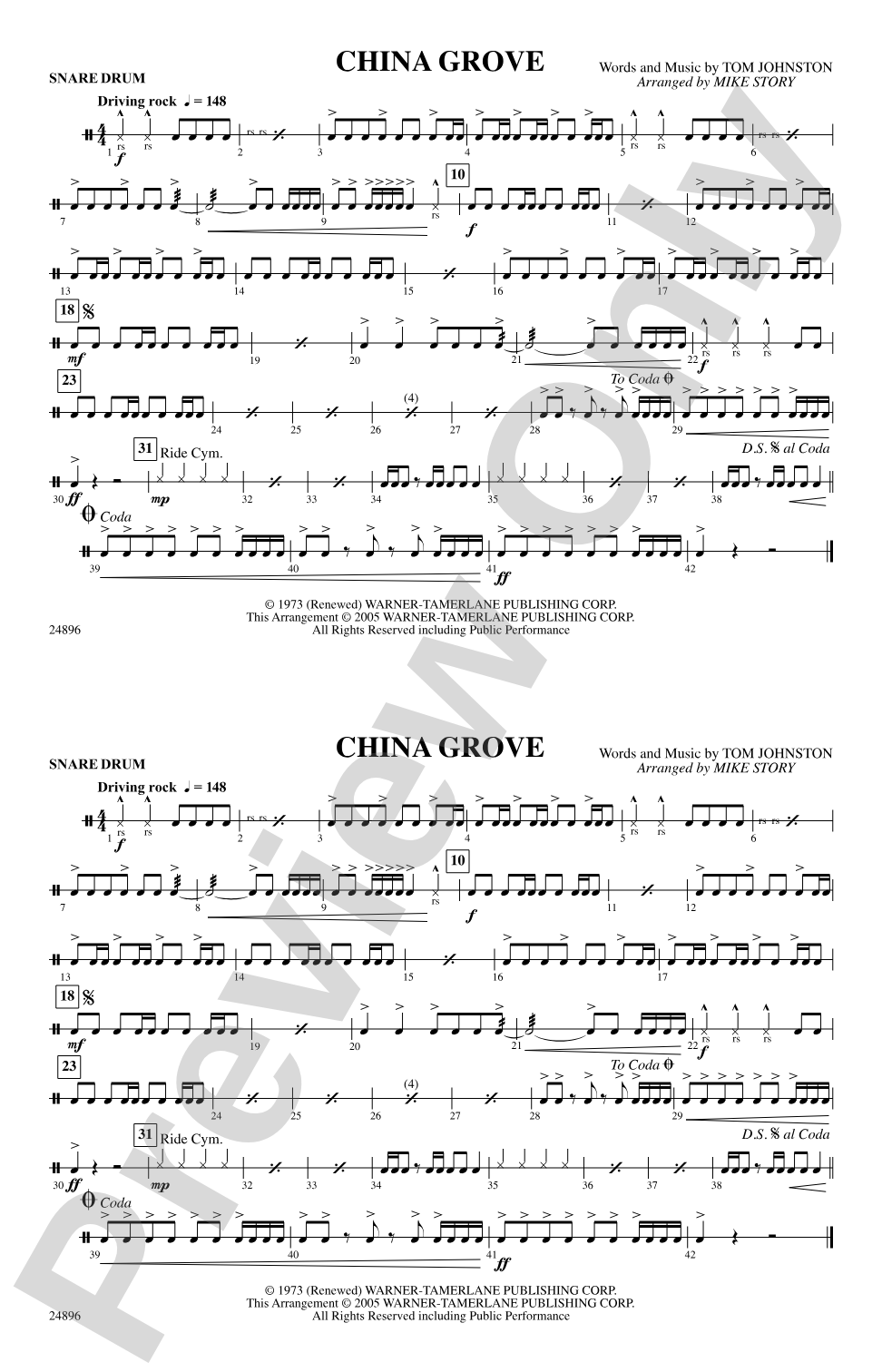 China Grove: Snare Drum