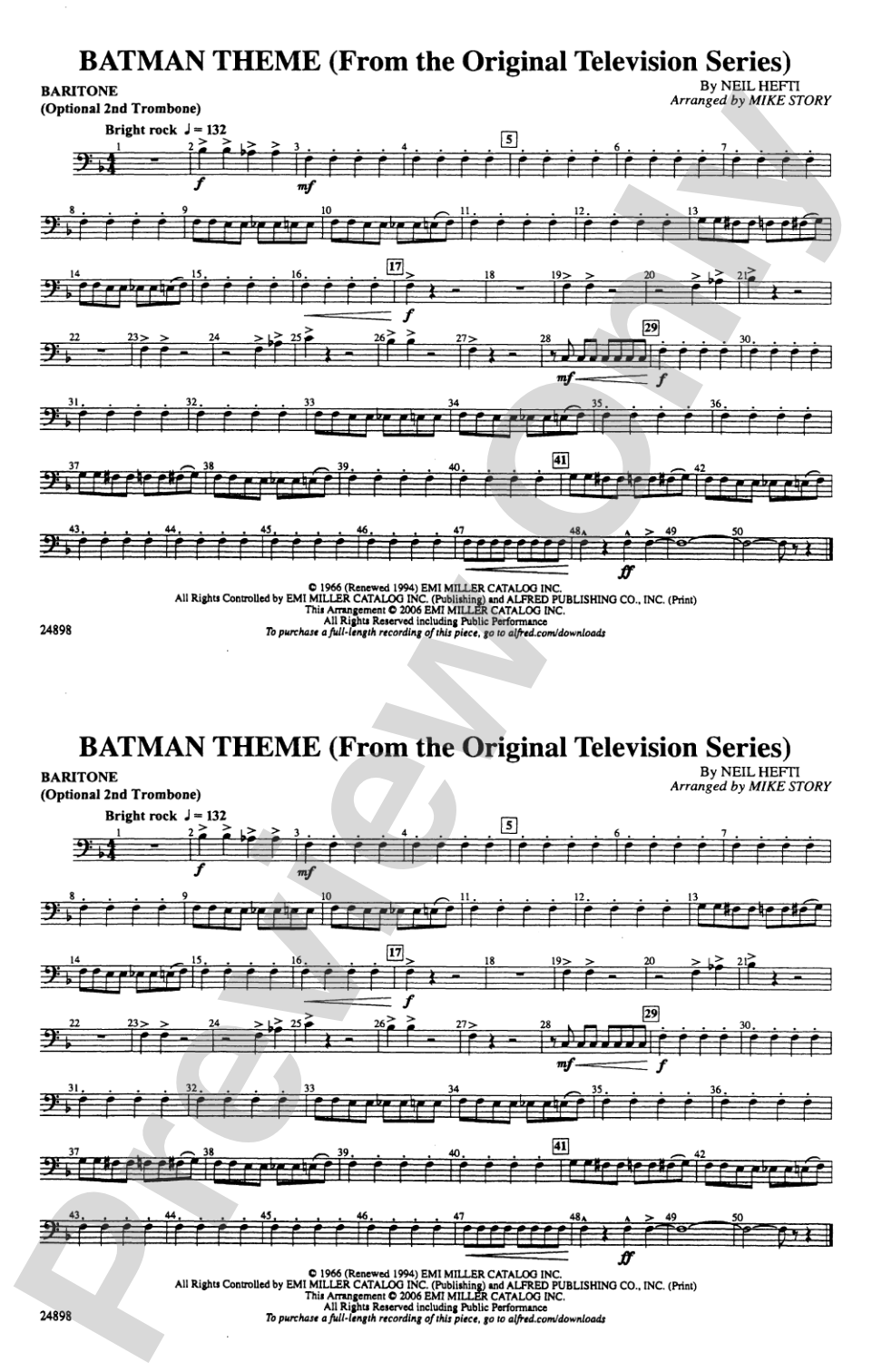 Batman Theme (from the TV Series): Baritone B.C.