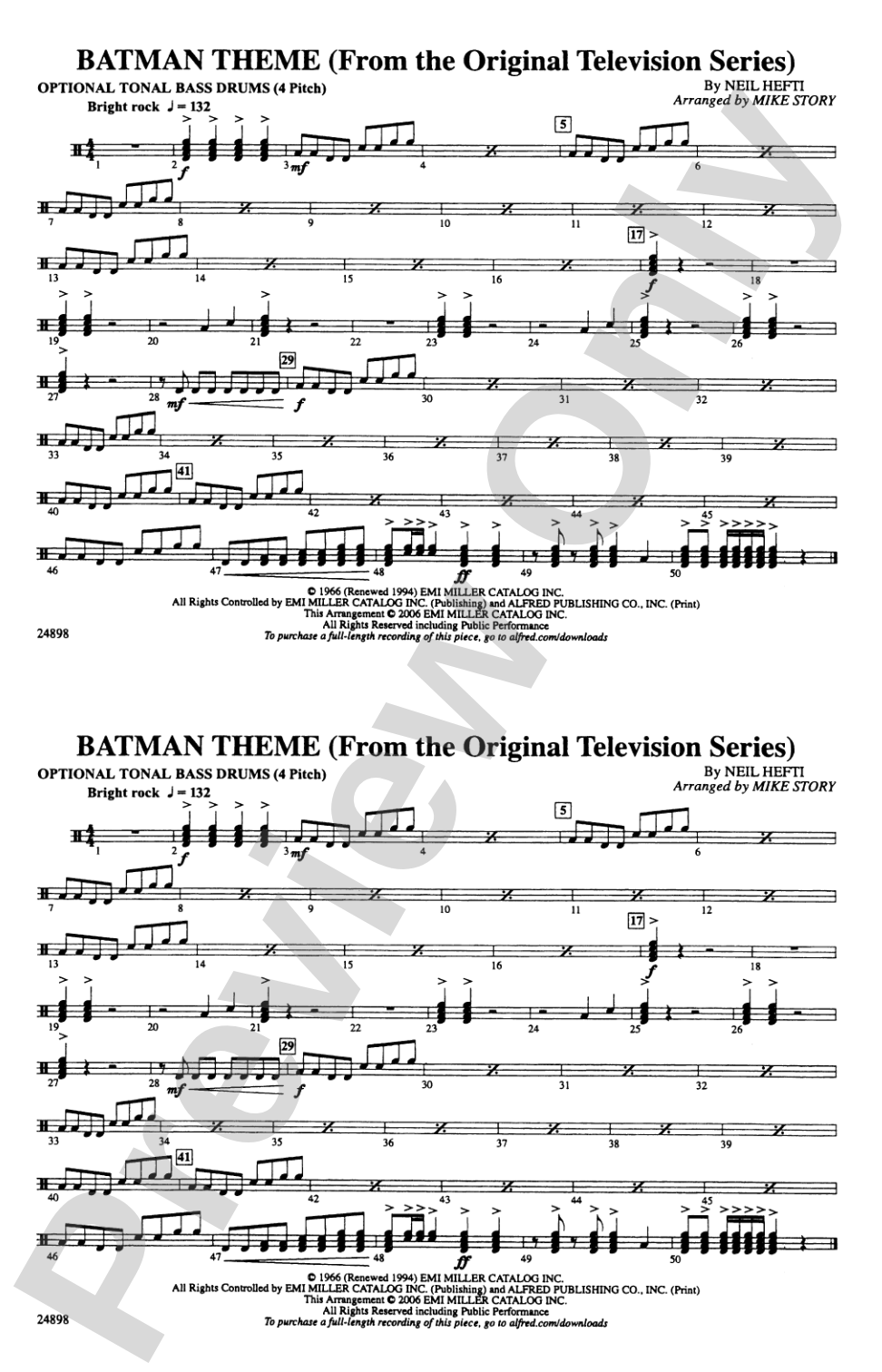 Batman Theme (from the TV Series): Tonal Bass Drum