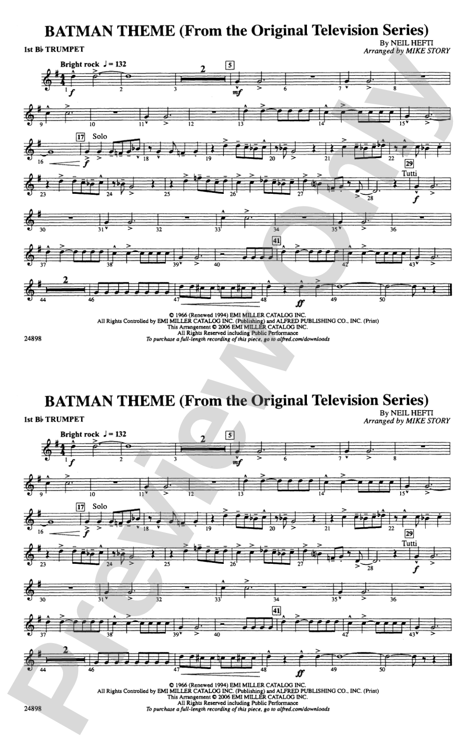 Batman Theme (from the TV Series): 1st B-flat Trumpet