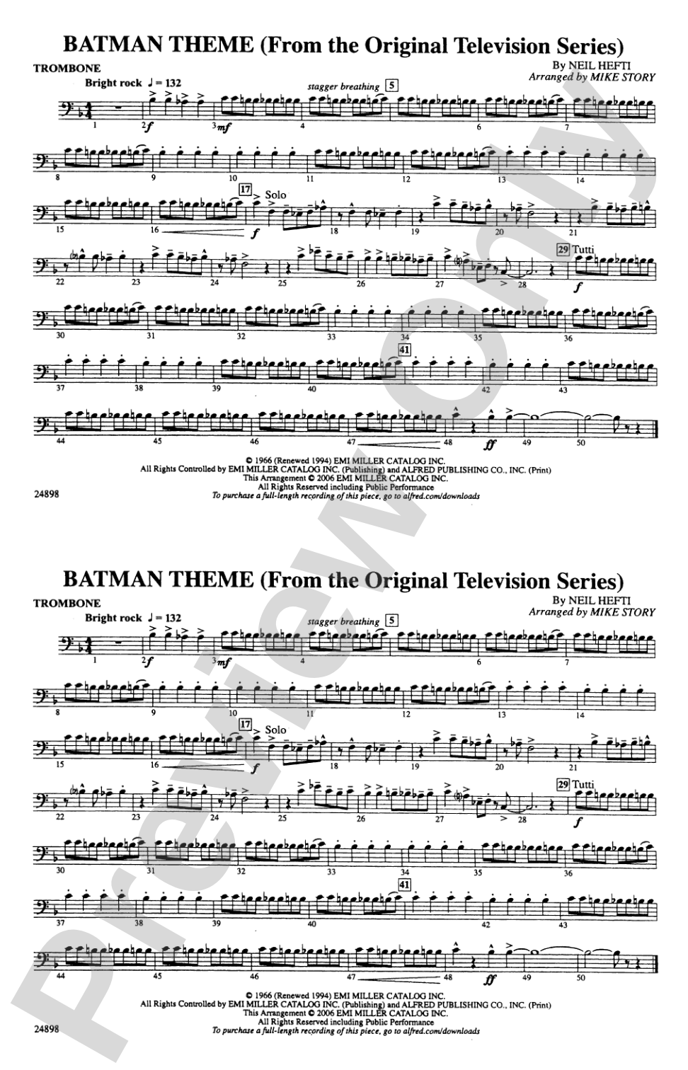 Batman Theme (from the TV Series): 1st Trombone