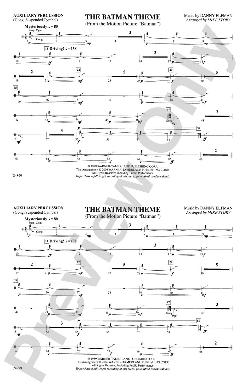 The Batman Theme (from Batman): Auxiliary Percussion