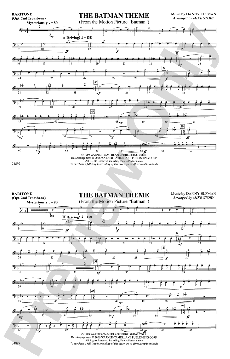 The Batman Theme (from Batman): Baritone B.C.