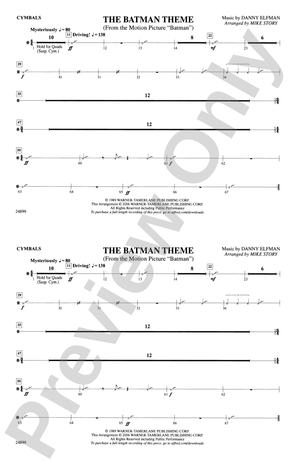 The Batman Theme (from Batman): Cymbals