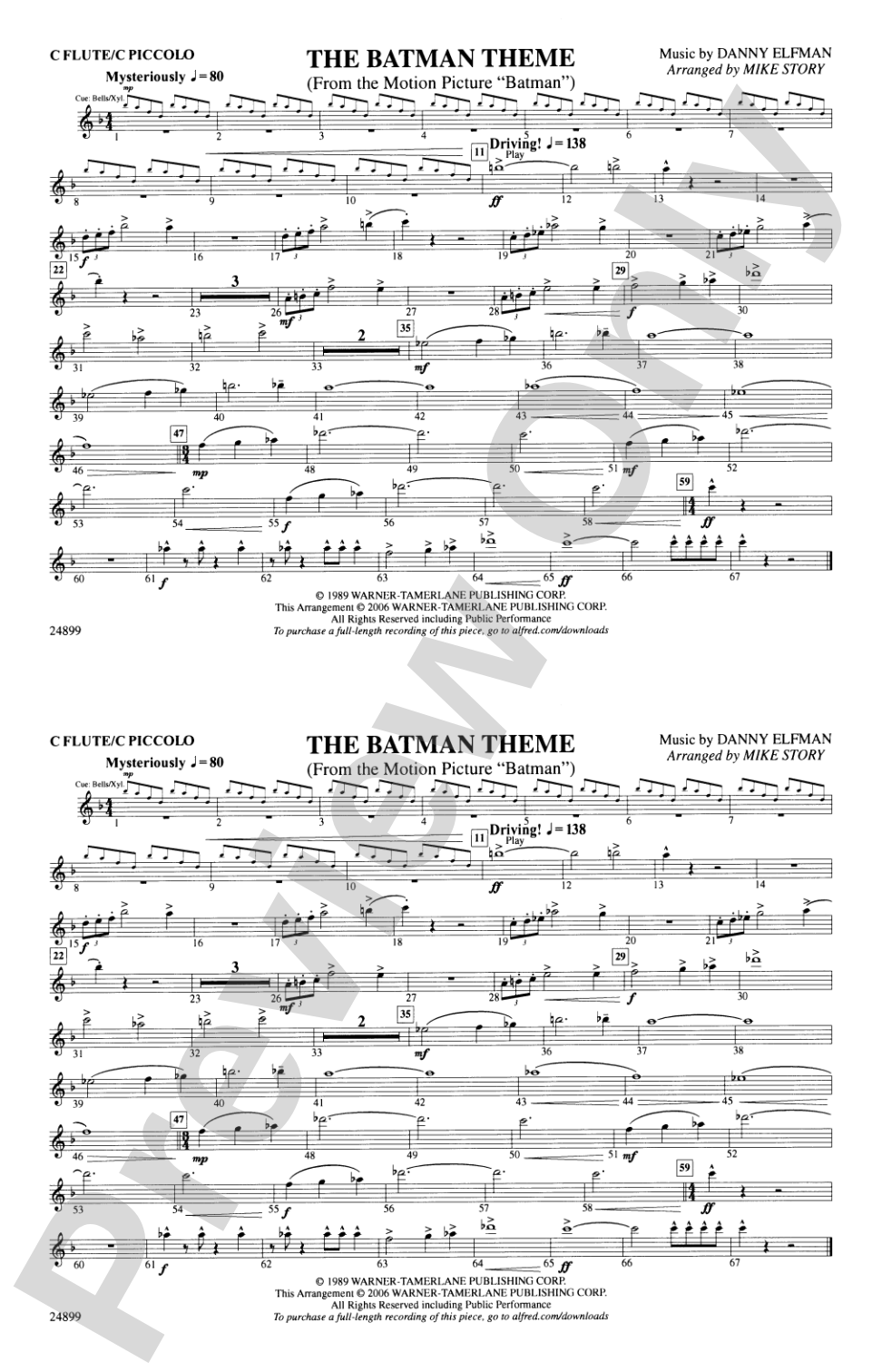 The Batman Theme (from Batman): Flute
