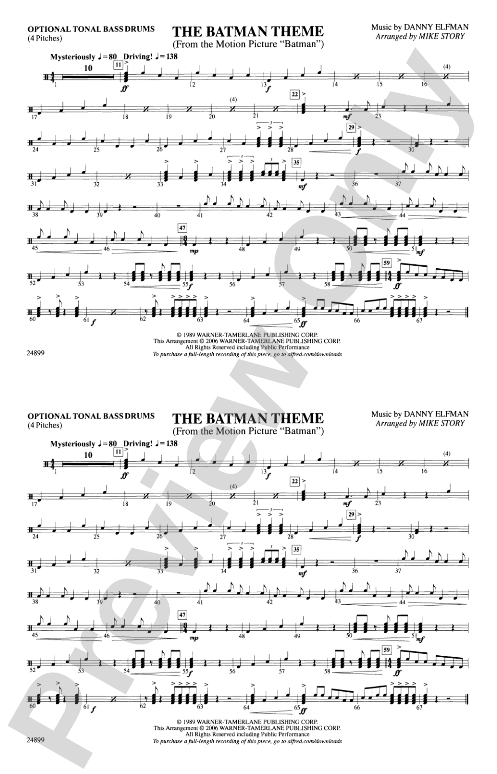 The Batman Theme (from Batman): Tonal Bass Drum