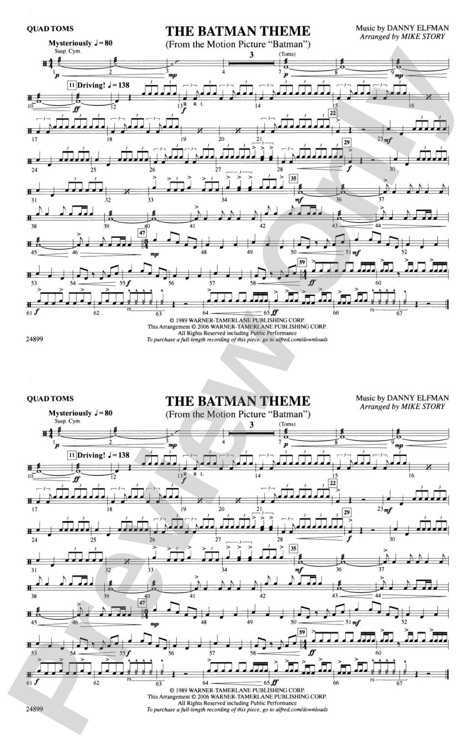 The Batman Theme (from Batman): Quad-Toms