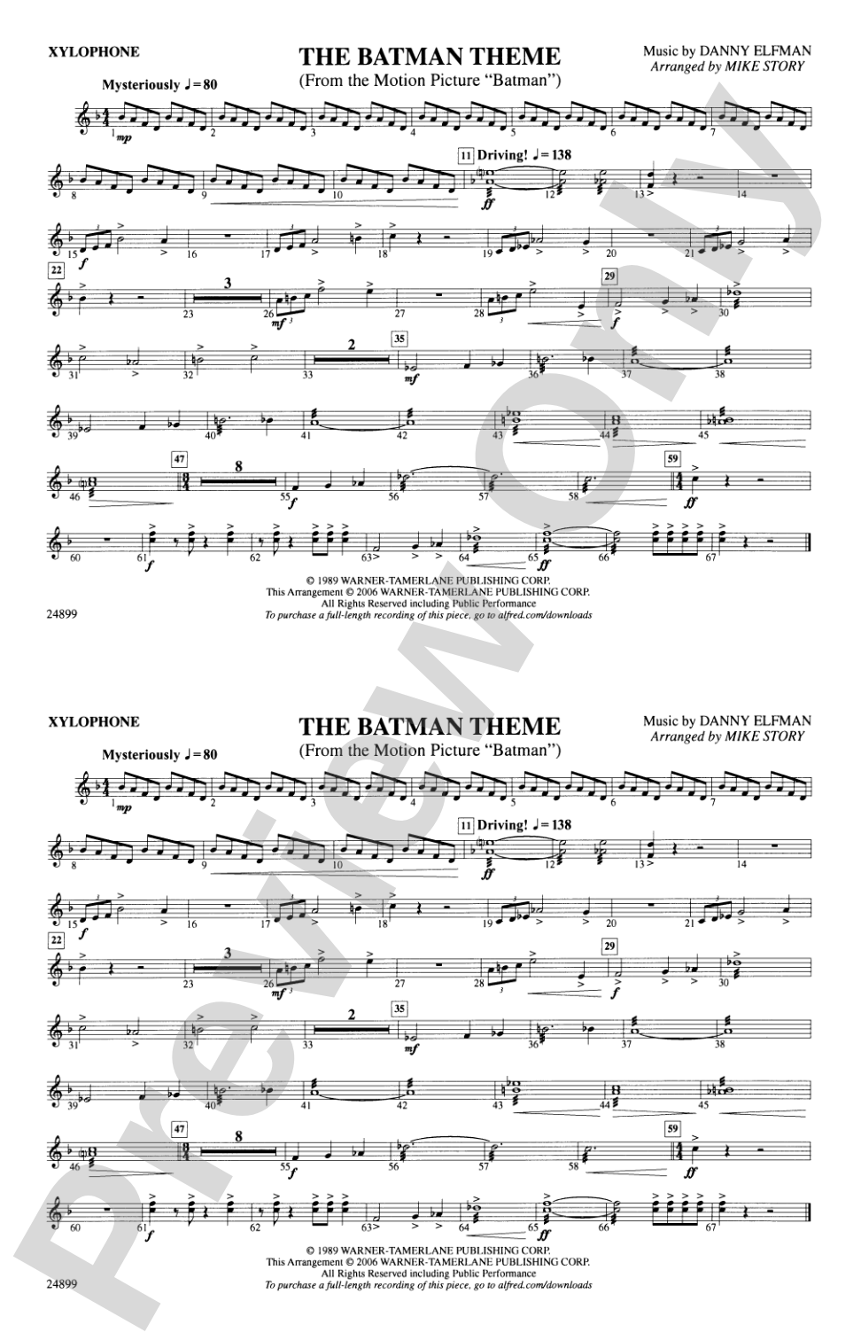 The Batman Theme (from Batman): Xylophone