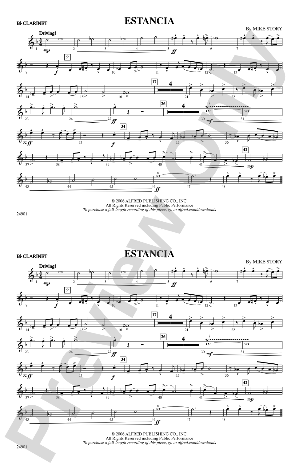 Estancia: 1st B-flat Clarinet