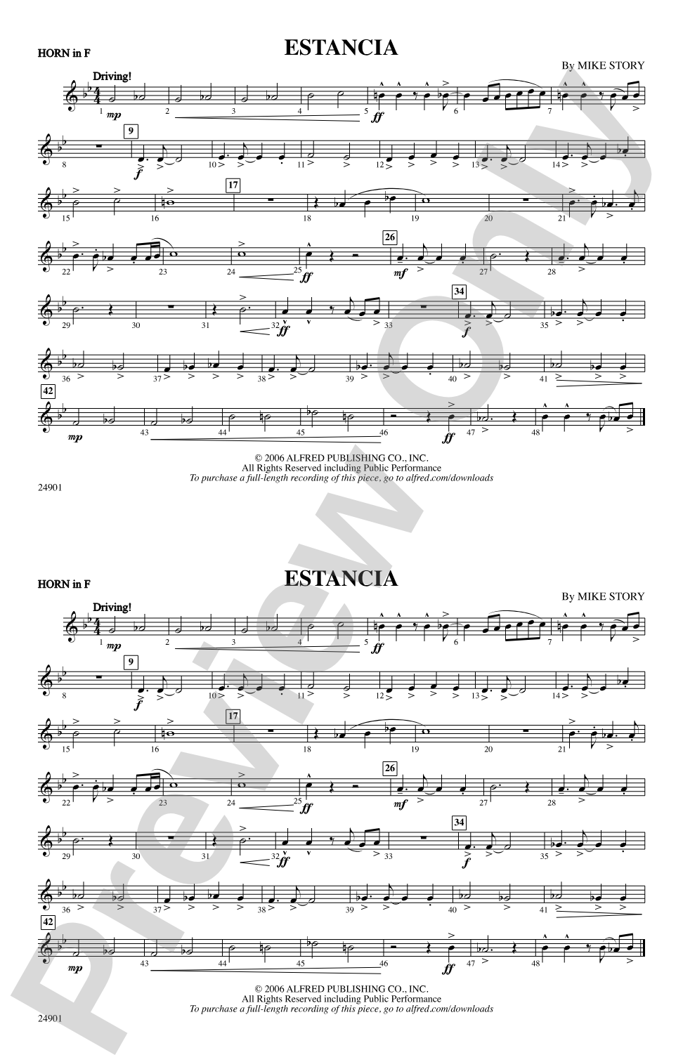Estancia: 1st F Horn