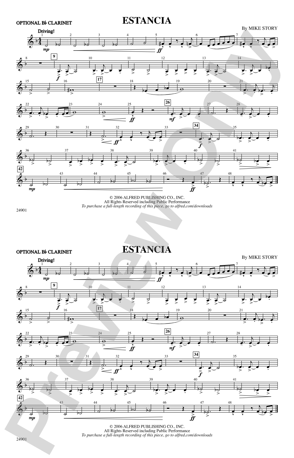 Estancia: Optional Bb Clarinet
