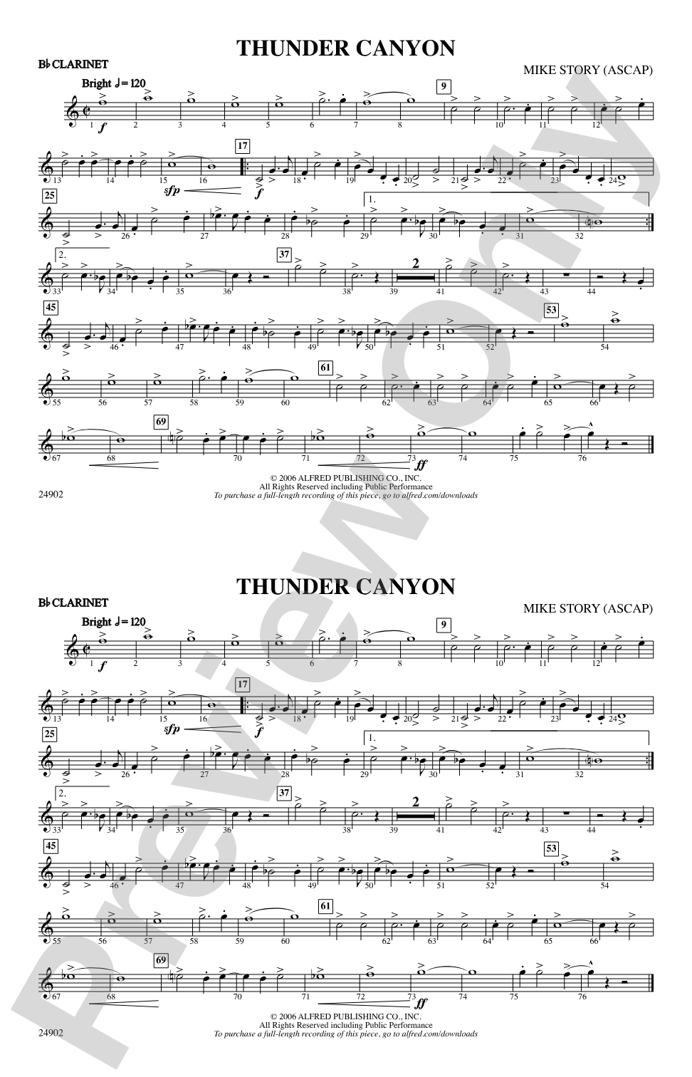 Thunder Canyon: 1st B-flat Clarinet