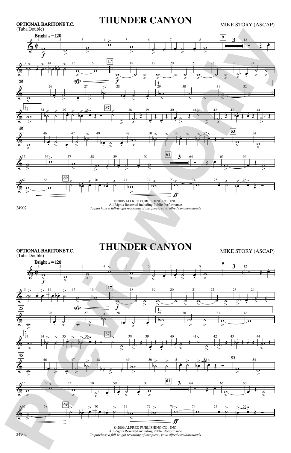 Thunder Canyon: Optional Baritone T.C. (Tuba Double)
