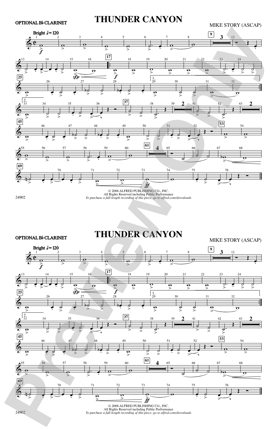 Thunder Canyon: Optional Bb Clarinet