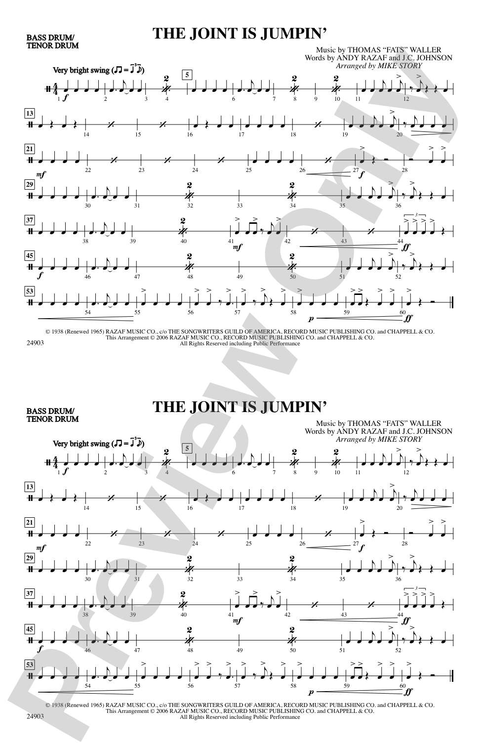 The Joint Is Jumpin': Bass Drum/Tenor Drum