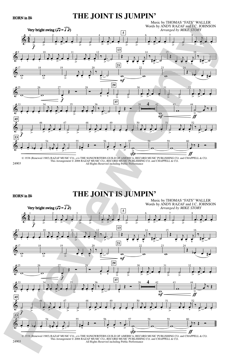 The Joint Is Jumpin': Horn in B flat