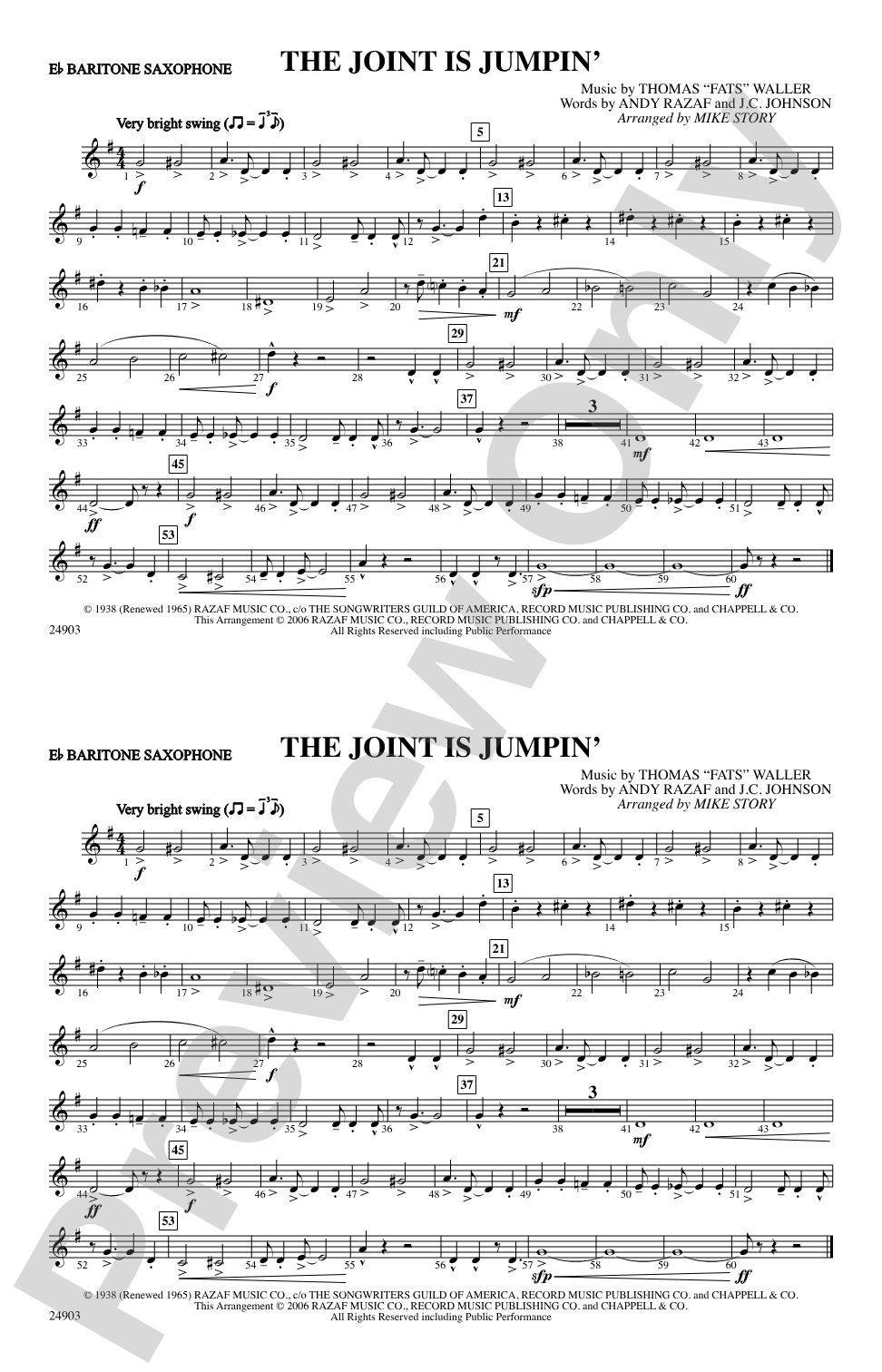 The Joint Is Jumpin': E-flat Baritone Saxophone