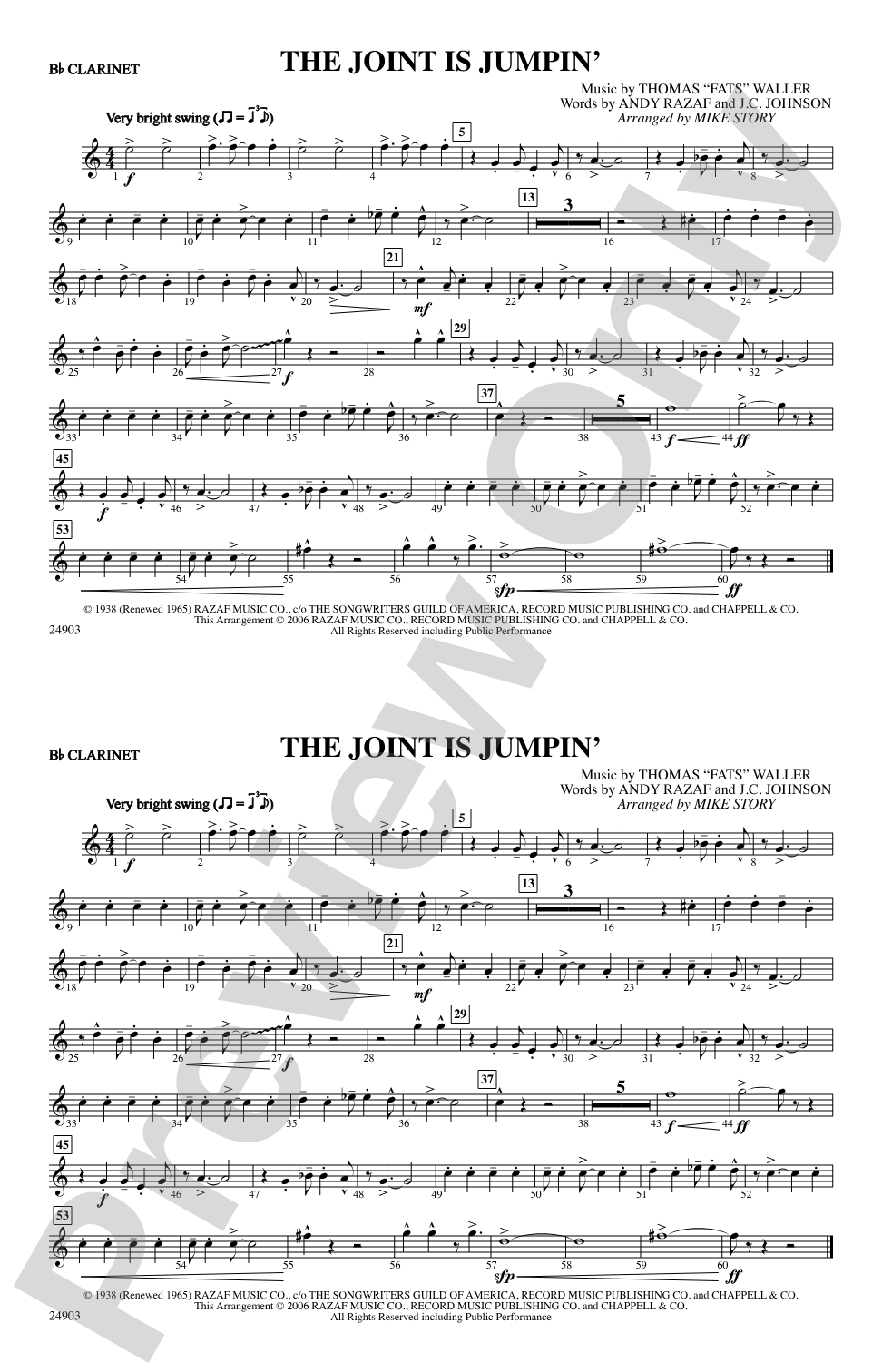 The Joint Is Jumpin': 1st B-flat Clarinet