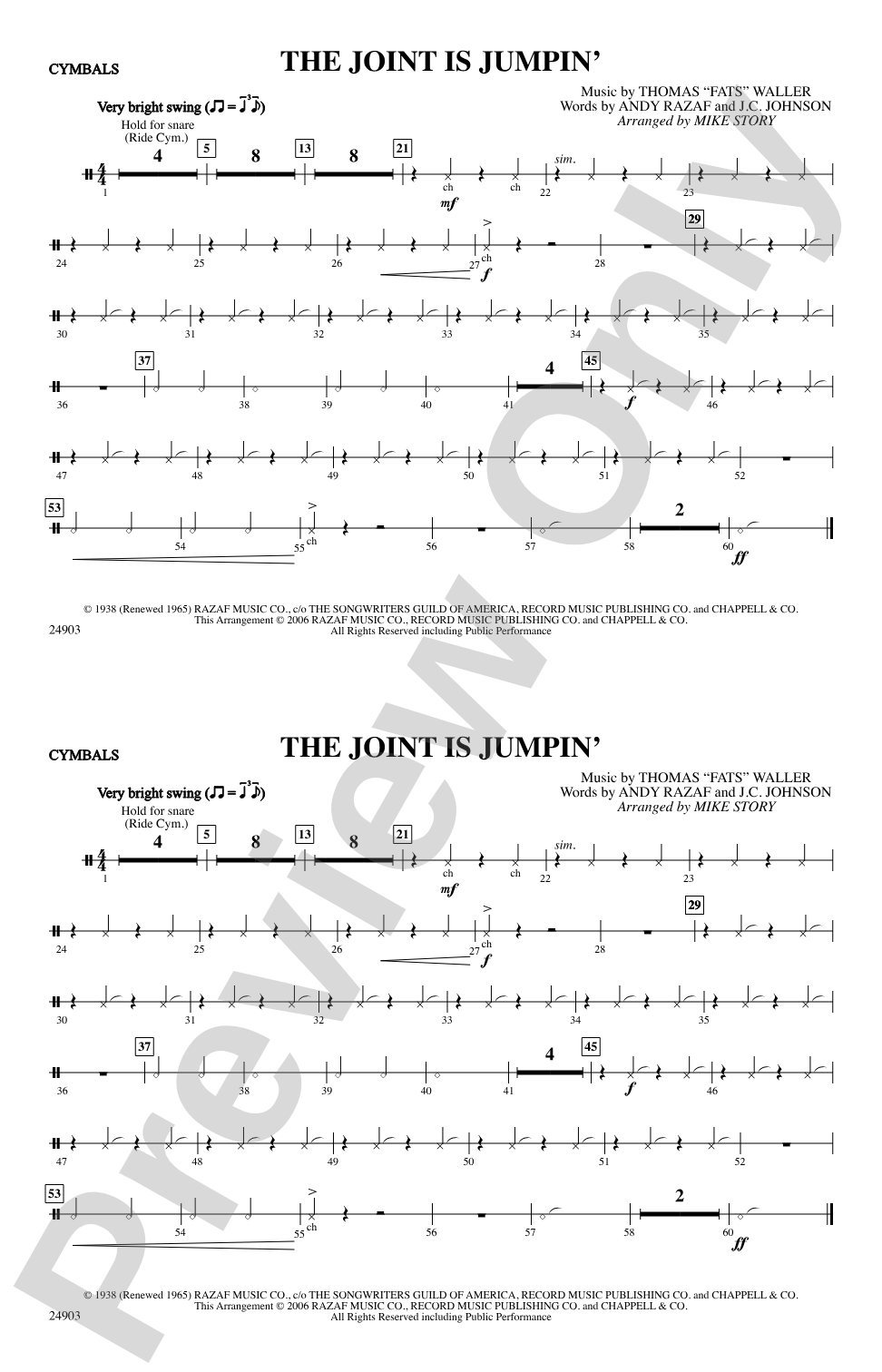 The Joint Is Jumpin': Cymbals