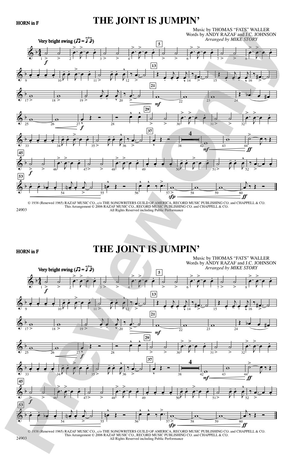 The Joint Is Jumpin': 1st F Horn
