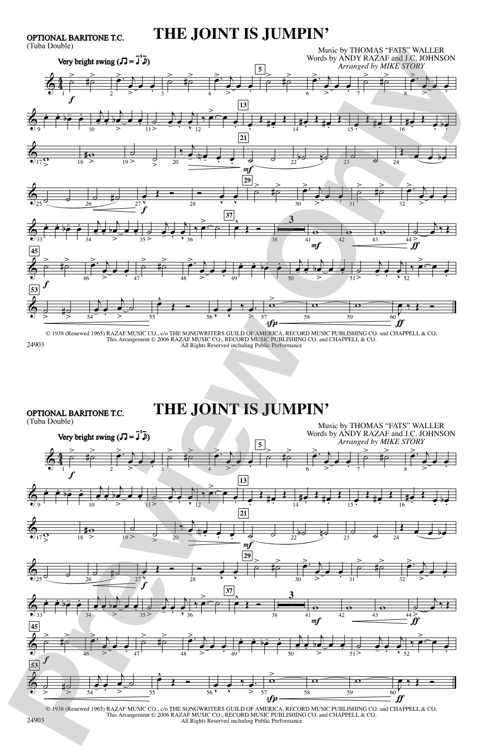 The Joint Is Jumpin': Optional Baritone T.C. (Tuba Double)